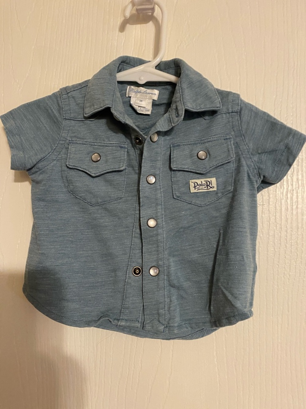 Polo by Ralph Lauren Light Blue Short-Sleeve Snap Shirt